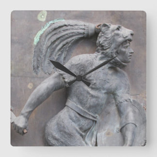 Relógio Quadrado Aztec Warrior Stone carving