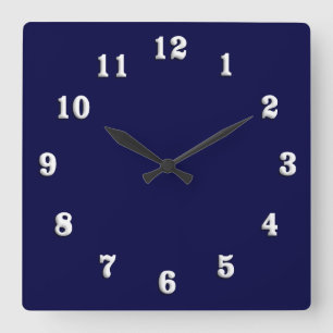 Relógio Quadrado Azuis marinhos contínuos