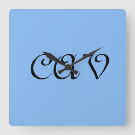 Relógio Quadrado Azul Cornflower Sangria