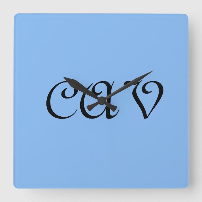 Relógio Quadrado Azul Cornflower Sangria (Frente)