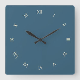 Relógio Quadrado Azul de aço liso