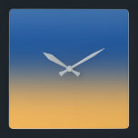 Relógio Quadrado Azul e Dourado<br><div class="desc">.</div>