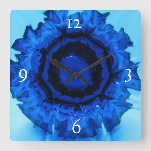 Relógio Quadrado Azul Frizzle (Frente)