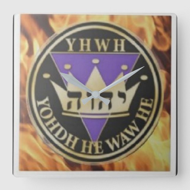 Relógio Quadrado azulejo cerâmico Divino Blaze 6x6 (Frente)