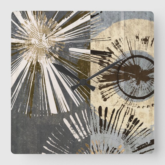 Relógio Quadrado Azulejos de explosão I (Frente)