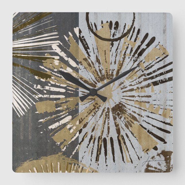 Relógio Quadrado Azulejos de explosão III (Frente)