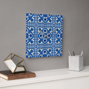Relógio Quadrado Azulejos do Mediterrâneo, Portugal, Azulejo, Majol