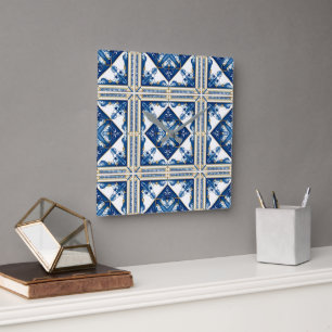 Relógio Quadrado Azulejos do Mediterrâneo, Portugal, Azulejo, Majol
