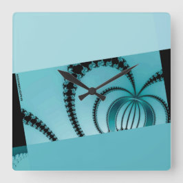 Relógio Quadrado Azure de Jardim Fractal