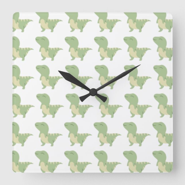 Relógio Quadrado Baby Dinosaur Design (Frente)