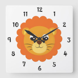 Relógio Quadrado Baby Lion Face Wall Clock