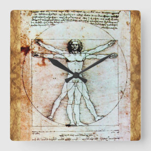 Relógio Quadrado Bacia antiga do VITRUVIAN MAN
