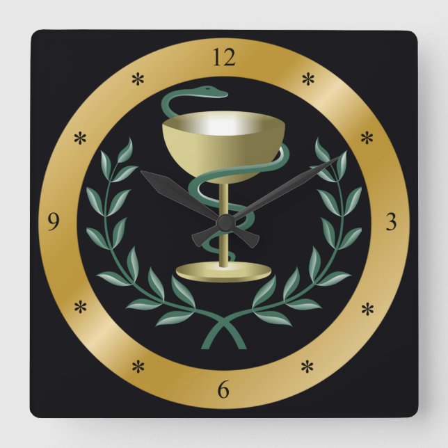 Relógio Quadrado Bacia de ~ de (Frente)