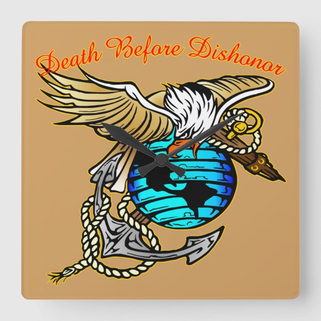 Relógio Quadrado Badazz Eagle Morre Antes Da Desonra (Frente)