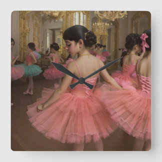 Relógio Quadrado Bailarinas en una gran sala de estilo rocóco