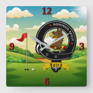 Relógio Quadrado Baird Clan Crachá Golf