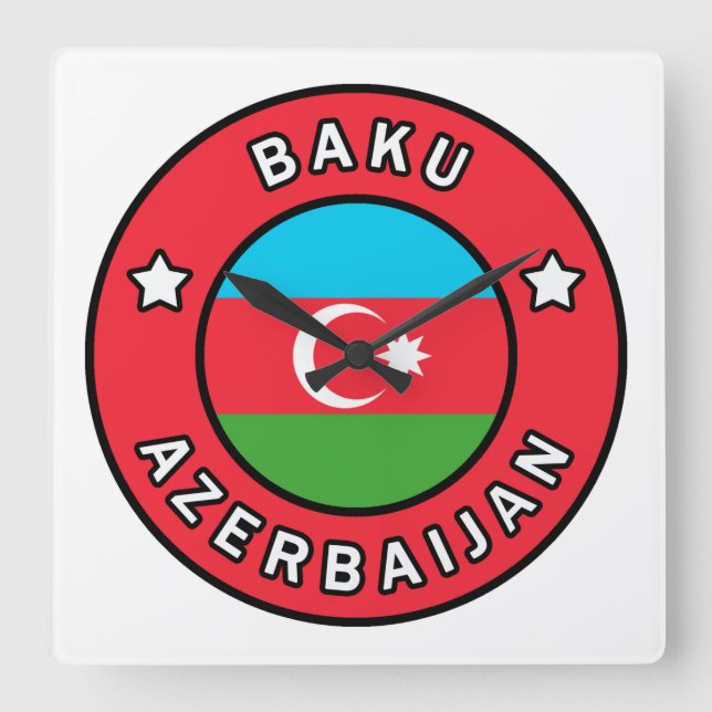 Relógio Quadrado Baku Azerbaijão (Frente)