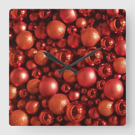 Relógio Quadrado Balas Vermelhas de decoração de Natal