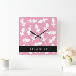 Relógio Quadrado Ballerina, Balés, Dança, Seu Nome