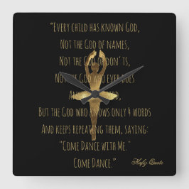 Relógio Quadrado Ballerina Inspirational Dance Cote Escola de Balé