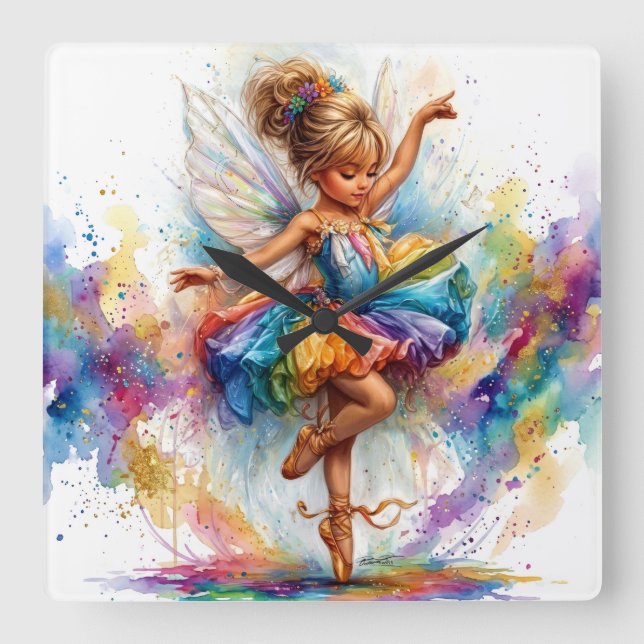 Relógio Quadrado Ballerina Wall Clock (Frente)