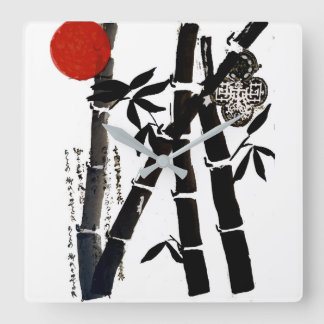 Relógio Quadrado Bambu