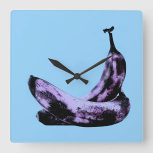 Relógio Quadrado Bananas-Rosa Pop