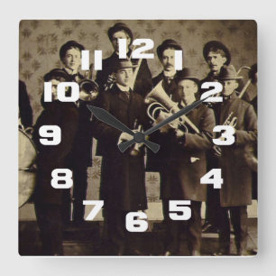 Relógio Quadrado Banda filarmónica Varsóvia Indiana dos meninos d