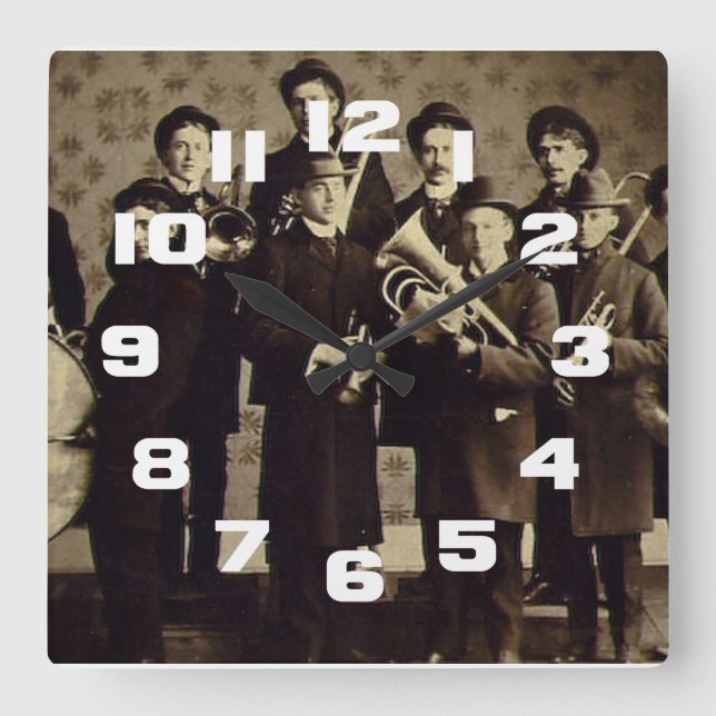 Relógio Quadrado Banda filarmónica Varsóvia Indiana dos meninos do (Frente)