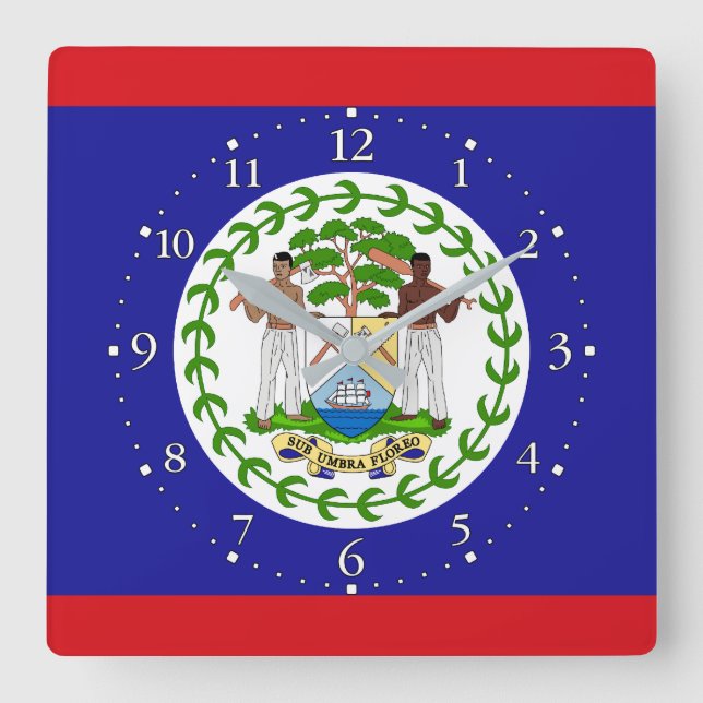 Relógio Quadrado Bandeira Belizenha (Frente)