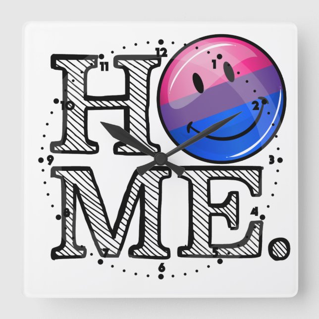 Relógio Quadrado Bandeira Bi-sexual (Frente)