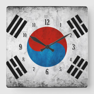Relógio Quadrado Bandeira coreana sul