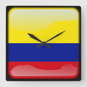 Relógio Quadrado Bandeira da Colômbia