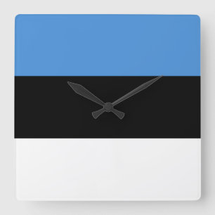 Relógio Quadrado Bandeira da Estônia