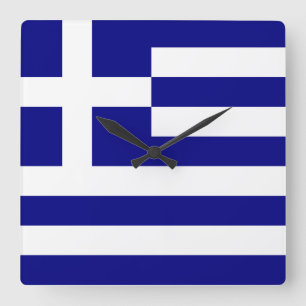Relógio Quadrado Bandeira da Grécia