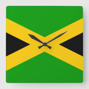 Relógio Quadrado Bandeira da Jamaica