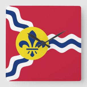 Relógio Quadrado Bandeira da Rua Louis, Missouri