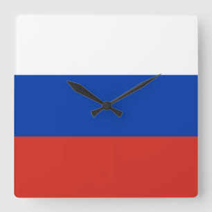 Relógio Quadrado Bandeira da Rússia