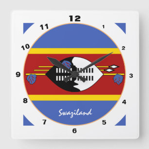 Relógio Quadrado Bandeira da Suazilândia Moderna, Suazilândia Casa 