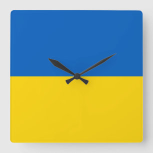 Relógio Quadrado Bandeira da Ucrânia