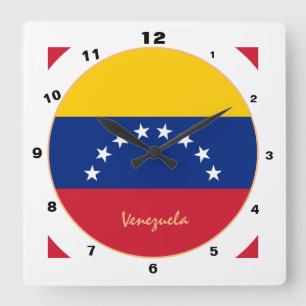 Relógio Quadrado Bandeira da Venezuela moderna, página inicial da V