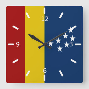 Relógio Quadrado Bandeira de Durham (Carolina do Norte) Grande Reló
