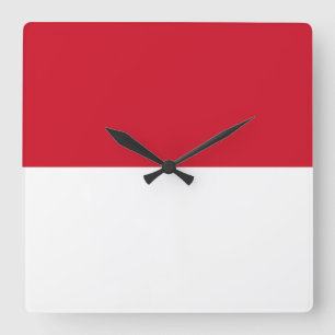 Relógio Quadrado Bandeira de Indonésia