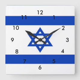 Relógio Quadrado Bandeira de Israel