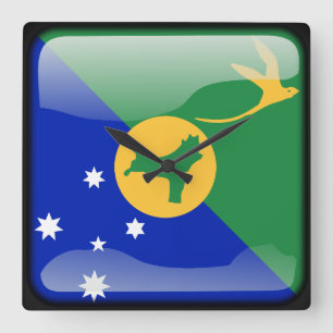 Relógio Quadrado Bandeira de Kiribati (Ilha do Natal)