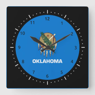 Relógio Quadrado Bandeira de Oklahoma, bandeira do estado americano