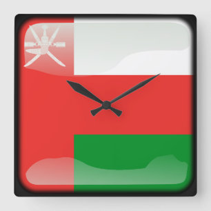 Relógio Quadrado Bandeira de Oman