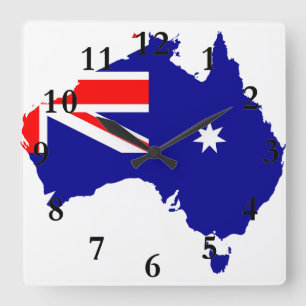 Relógio Quadrado Bandeira de país australiana