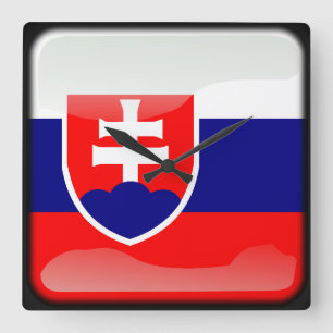 Relógio Quadrado Bandeira de Slovakia