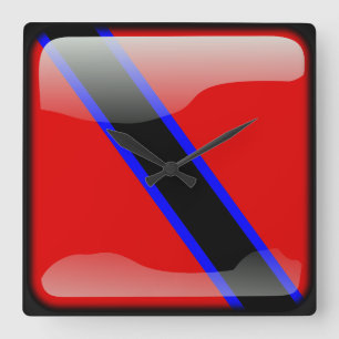 Relógio Quadrado Bandeira de Trinidad e Tobago